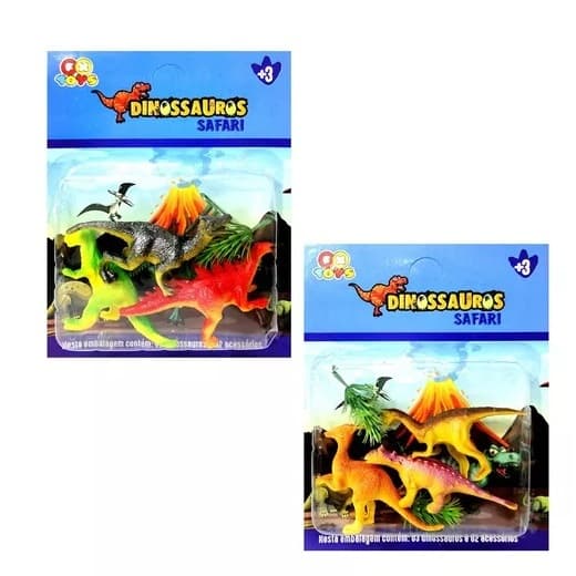 Kit Animal Dinossauro De Plástico C/ Acessórios 5 Pçs