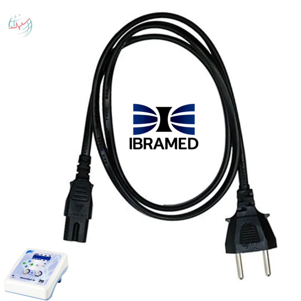 Cabo de Força Energia Alimentação Fio Tomada Compativel Neurodyn III Ibramed Alta Qualidade Preto