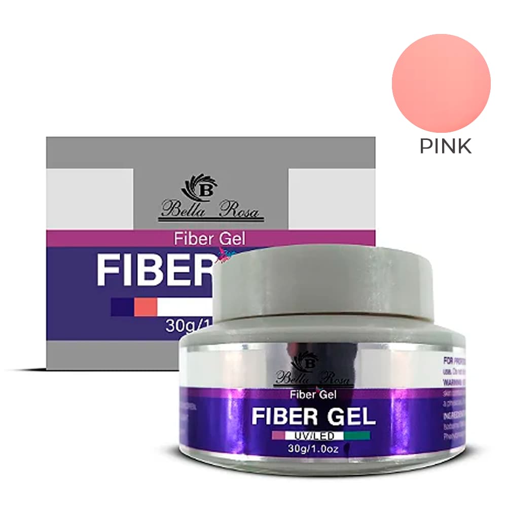 Gel Para Unhas Bella Rosa 15g - Fiber Gel Uv Led - Cor Pink