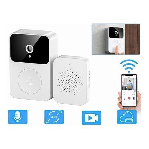 Campainha Com Câmera Vídeo Porteiro Sem Fio Wi-Fi HD Inteligente Smart Home Vê Pelo Celular Recarregável