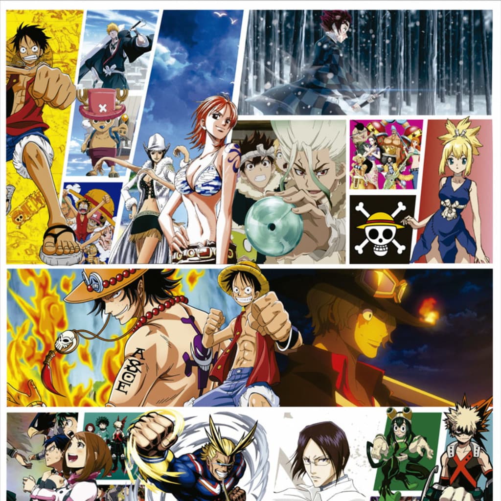Papel de Parede Adesivo Decoração Infantil Quarto Super Heróis Animes One Piece Demon Slayer