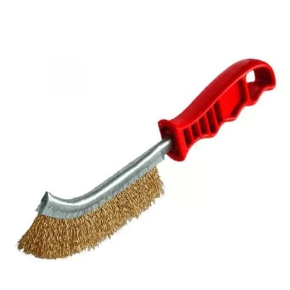 Escova De Aço Com Cabo Plástico Ideal Para Limpar Grelha Churrasco Multiuso