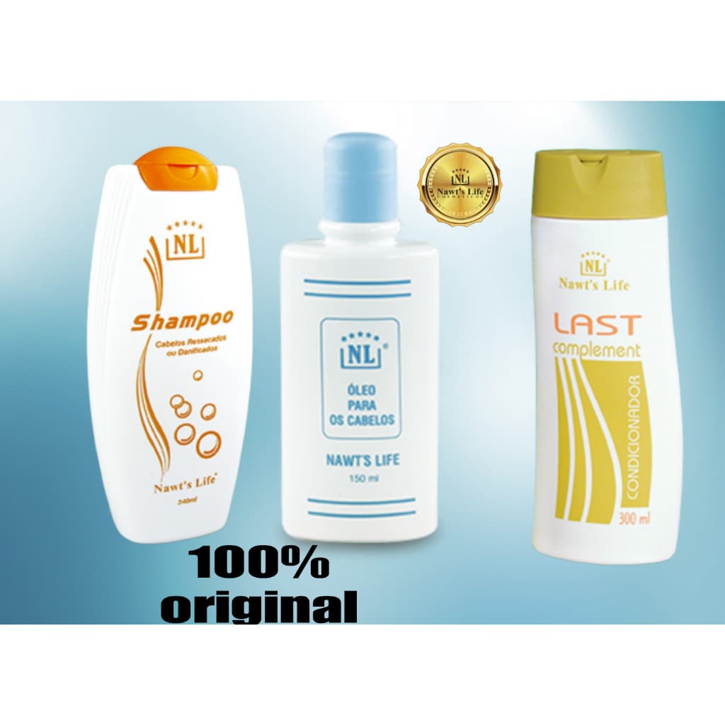 KIT PARATRATAMENTO CAPILAR SHAMPOOS: CABELOS DANIFICADOS,ÓLEO PARA OS CABELOS E CONDICIONADOR:LAST COMPLEMENT NAWTS LIFE