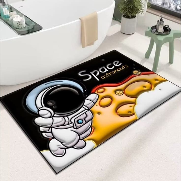 Tapete Efeito 3D Antiderrapante Super Absorvente Saída Chuveiro Box Super Absorvente 58x38cm