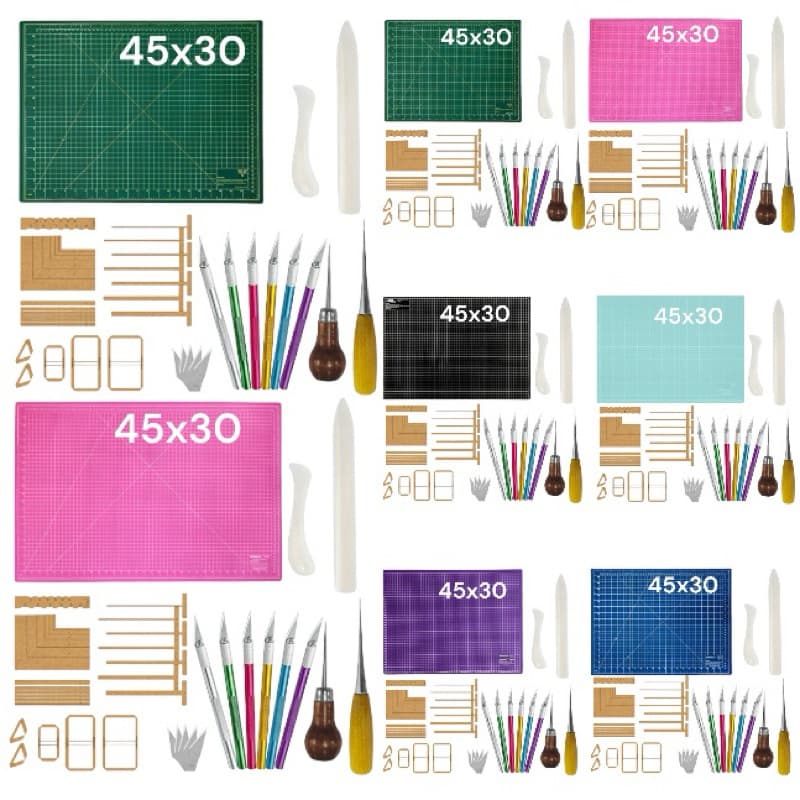 Kit Base De Corte 45x30 Cartonagem patchwork completo wire-o post it papelaria pachwork br