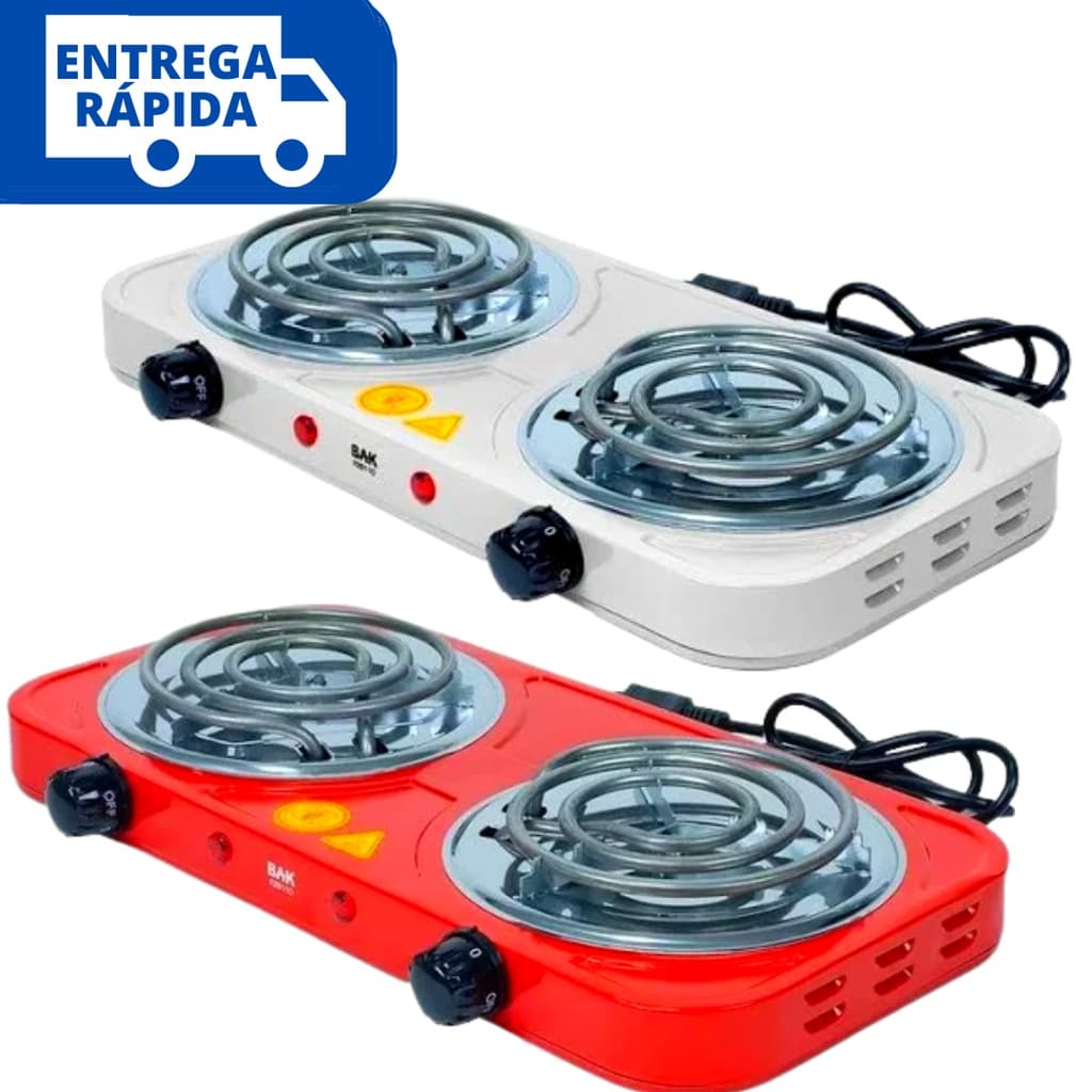 Fogão Elétrico Fogareiro Portátil Cooktop 2000w 220v 2 Bocas e 110V