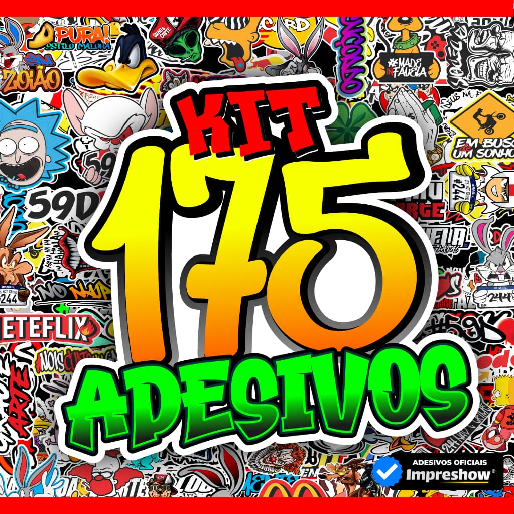 175 Adesivos Figurinhas para Bike Carro Moto Capacete impreshow