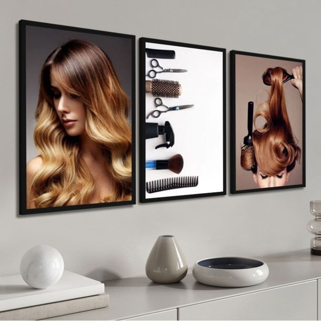 Quadro Escova Salão De Beleza Cabelereira Cabelos Perfeito