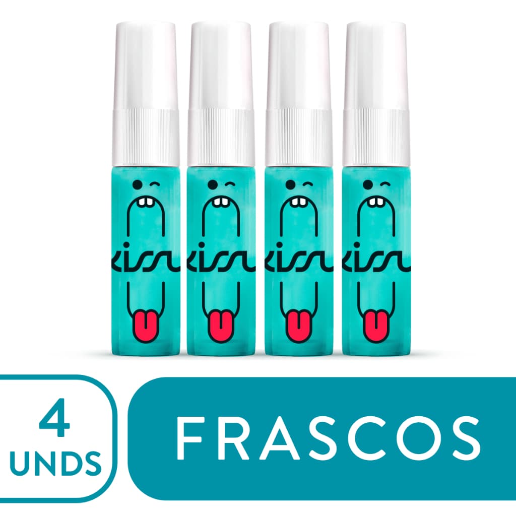 Kit 4 Spray Bucal Kissu Menta – Hálito Refrescante e Confiança (Total 60ml)