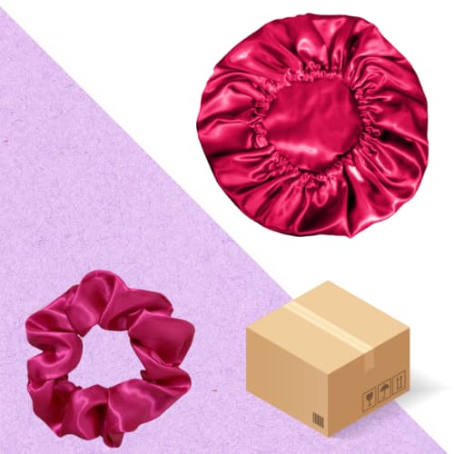 Kit Revenda Econômico 100 Toucas de Cetim Antifrizz + 100 laçarotes scrunchies cetim - 200 peças
