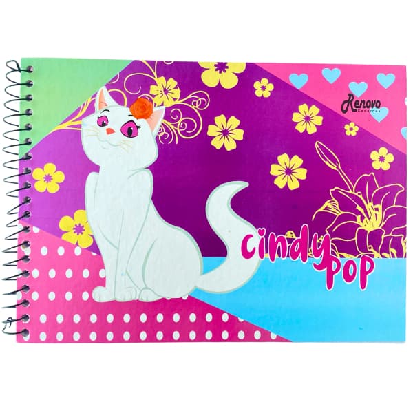 Caderno De Desenho Artes Espiral S/ Pauta Menina Cartografia Colorir Escolar