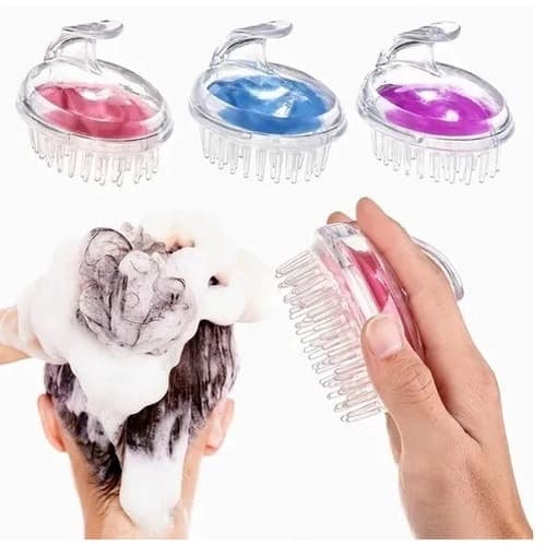 Escova Massageadora Capilar Lavar Cabelo Couro Cabeludo - Anti Queda