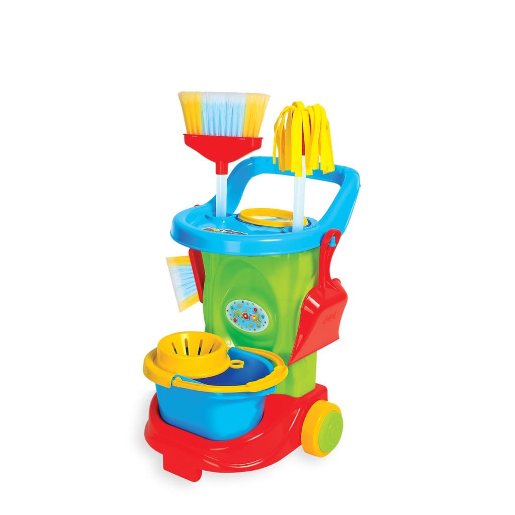 Carrinho De Limpeza Infantil Brinquedo meninos e meninas Maral Cleaning Trolley Colorido