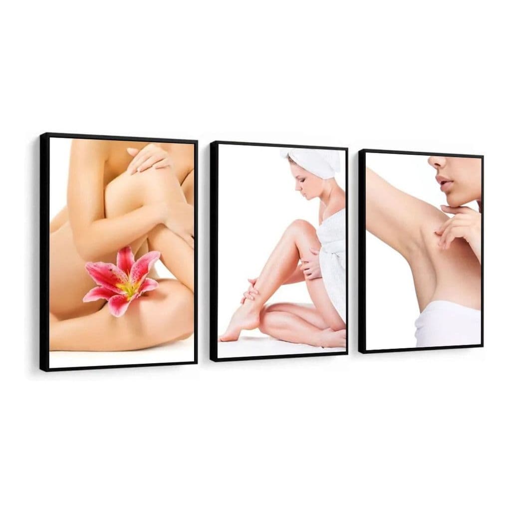 Kit 3 Quadros Decorativos Depilação Clínica Spa