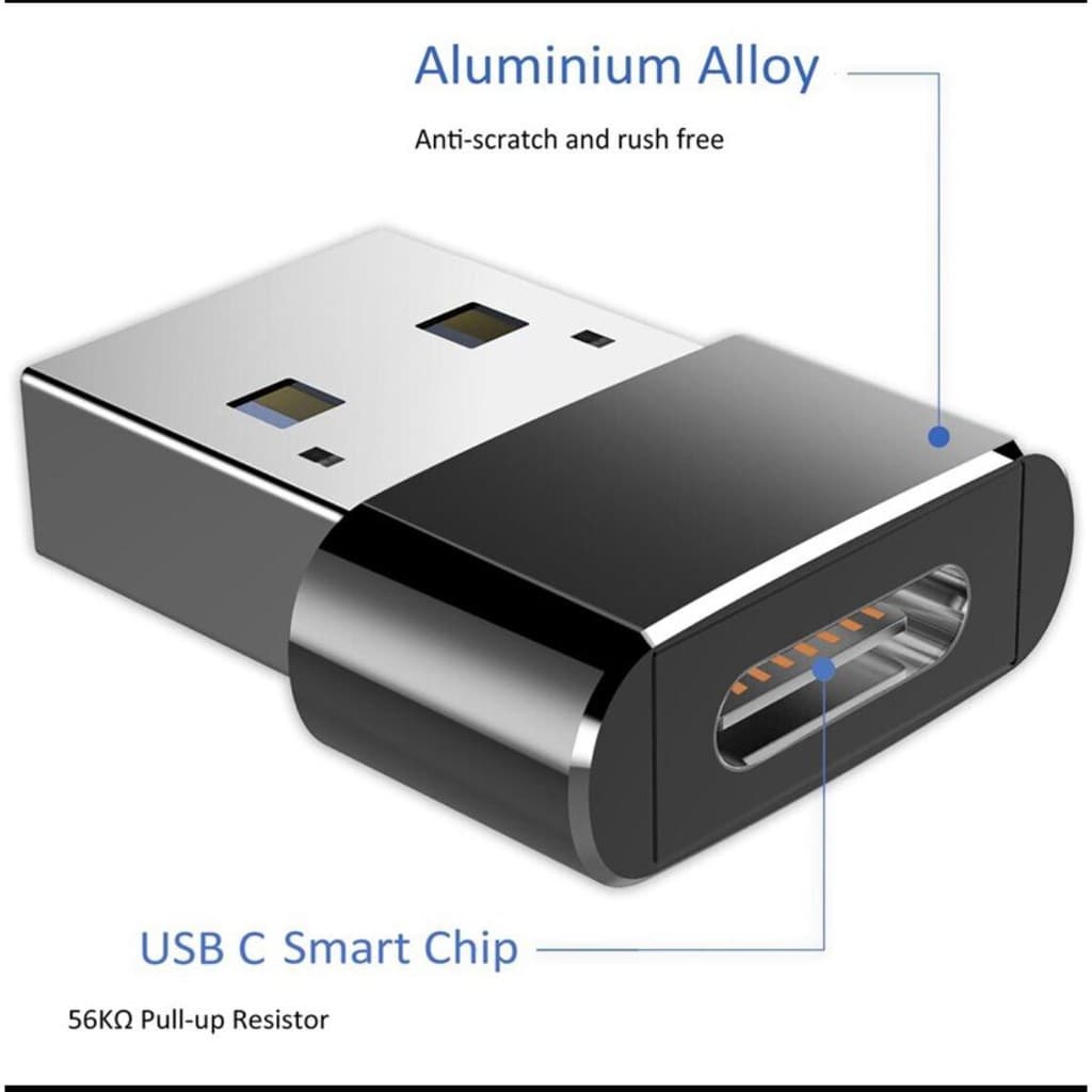 Adaptador USB Macho para TYPE-C Fêmea Conversor Fastyu Metal