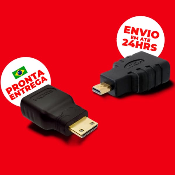 Adaptador Conector Micro Hdmi + Mini Hdmi Conversor Imagem e Vídeo