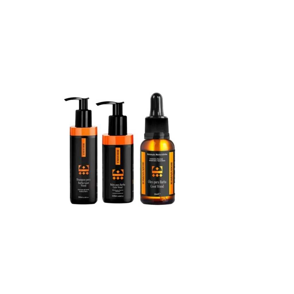 KIT EMBAIXADOR SHAMPOO GOOT WOOD e BALM GOOT WOOD e OLEO PARA BARBA GOOT WOOD 30ML
