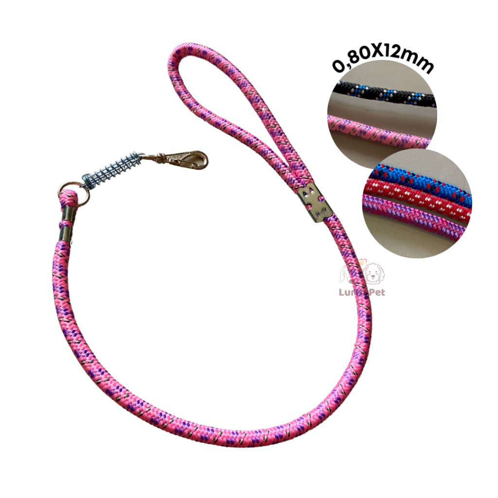 Guia para Cachorro Pet De Corda Roliça SORTIDO C/Amortecedor 0,80 - 12Mm