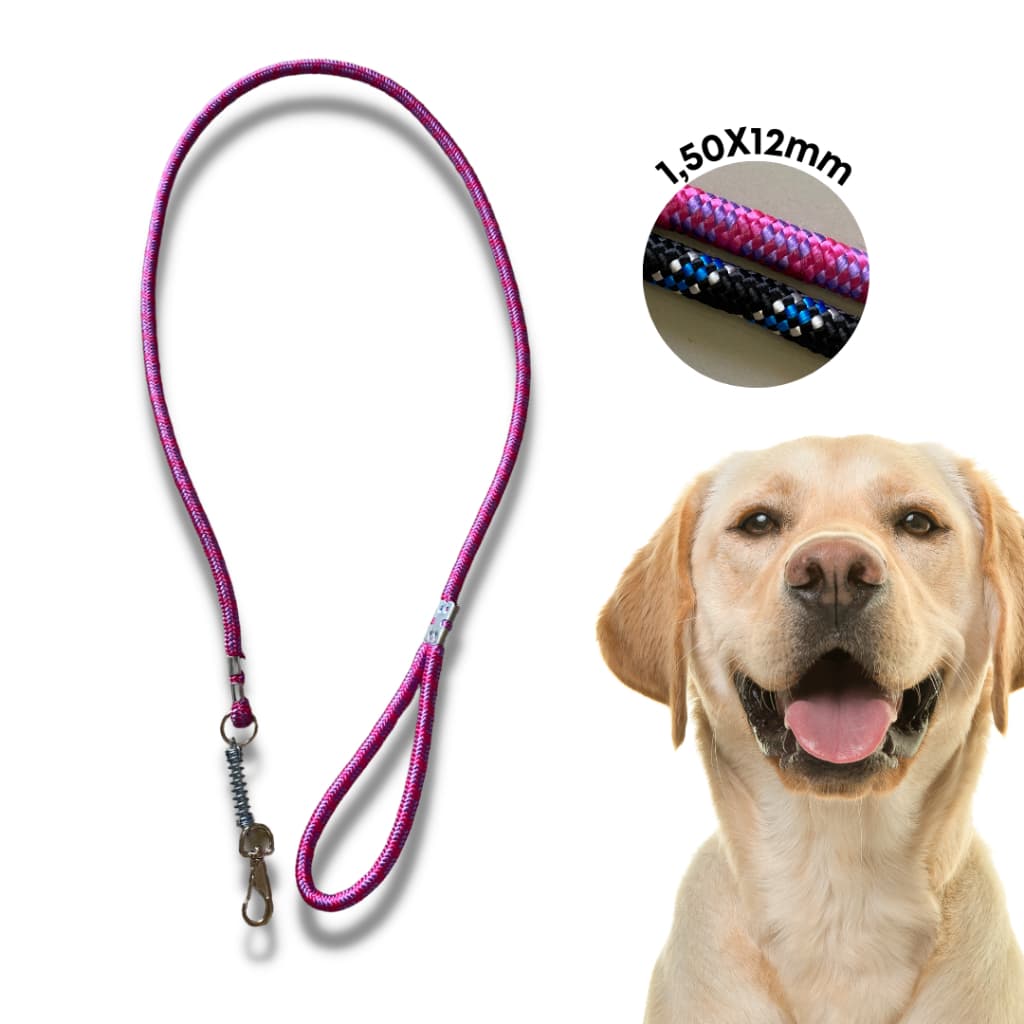 Guia De Corda Roliça SORTIDO C/Amortecedor para Cachorro Pet 1,50 - 12Mm