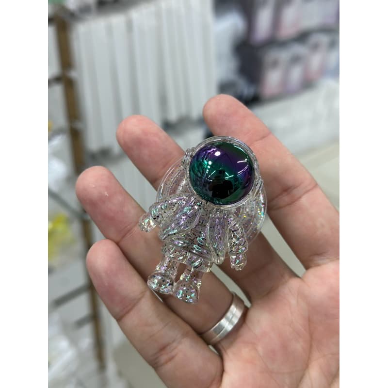 Suporte para celular Pop Socket Push Pop Astronauta Transparente