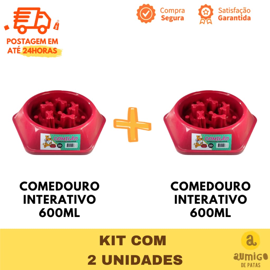 Kit Comedouro Lento - Comedouro Interativo - Comedouro Pet -Comedouro Cachorro Grande