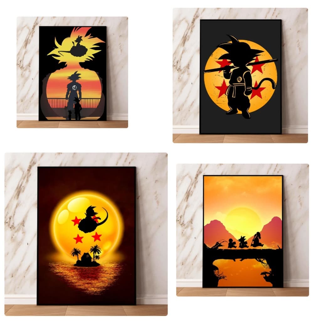 Quadro Ball Infância Filho Goku Graffiti Desenhos Animados, Anime Mural Posters, Pintura Wall Art, Presentes infantis