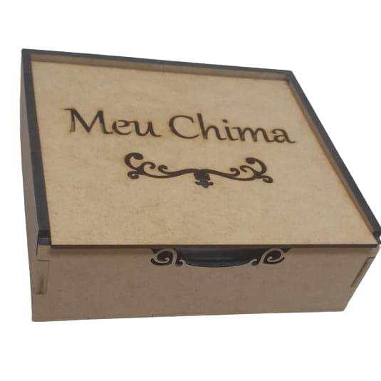 Caixa Especiarias Chimarrão/ chá para chimarrão  - Vazado ``Meu Chima``- MDF Cru -