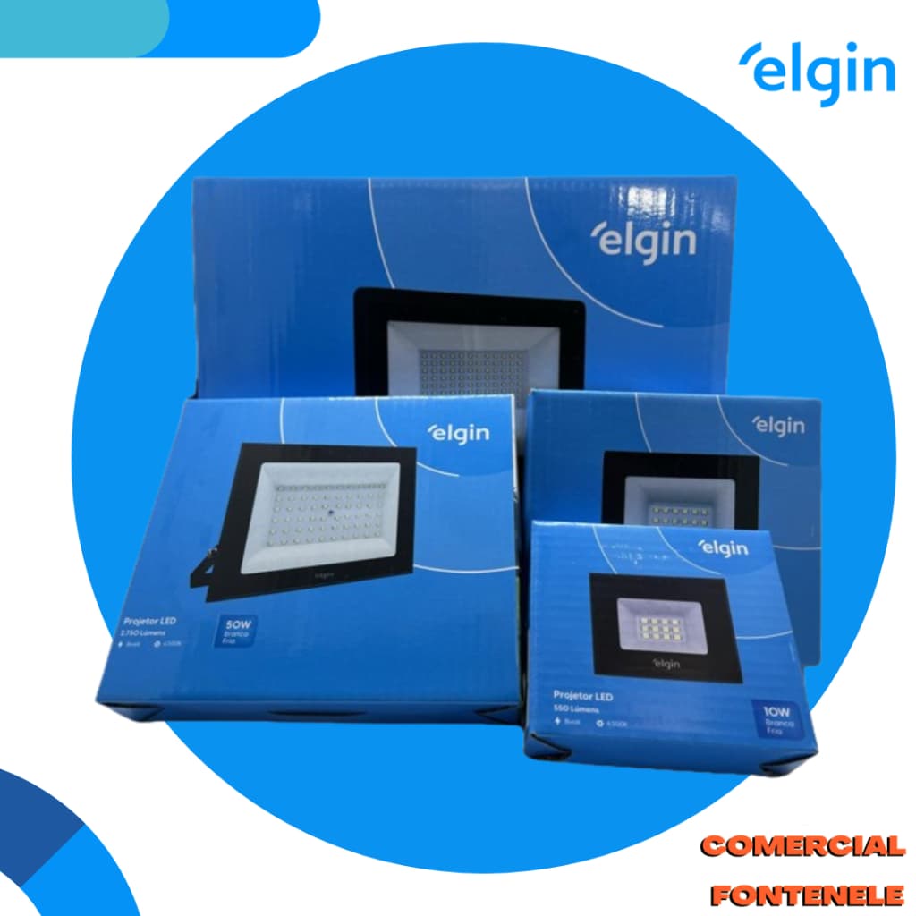 Refletor Led Elgin BRANCO FRIO  30W, 50W, 100W