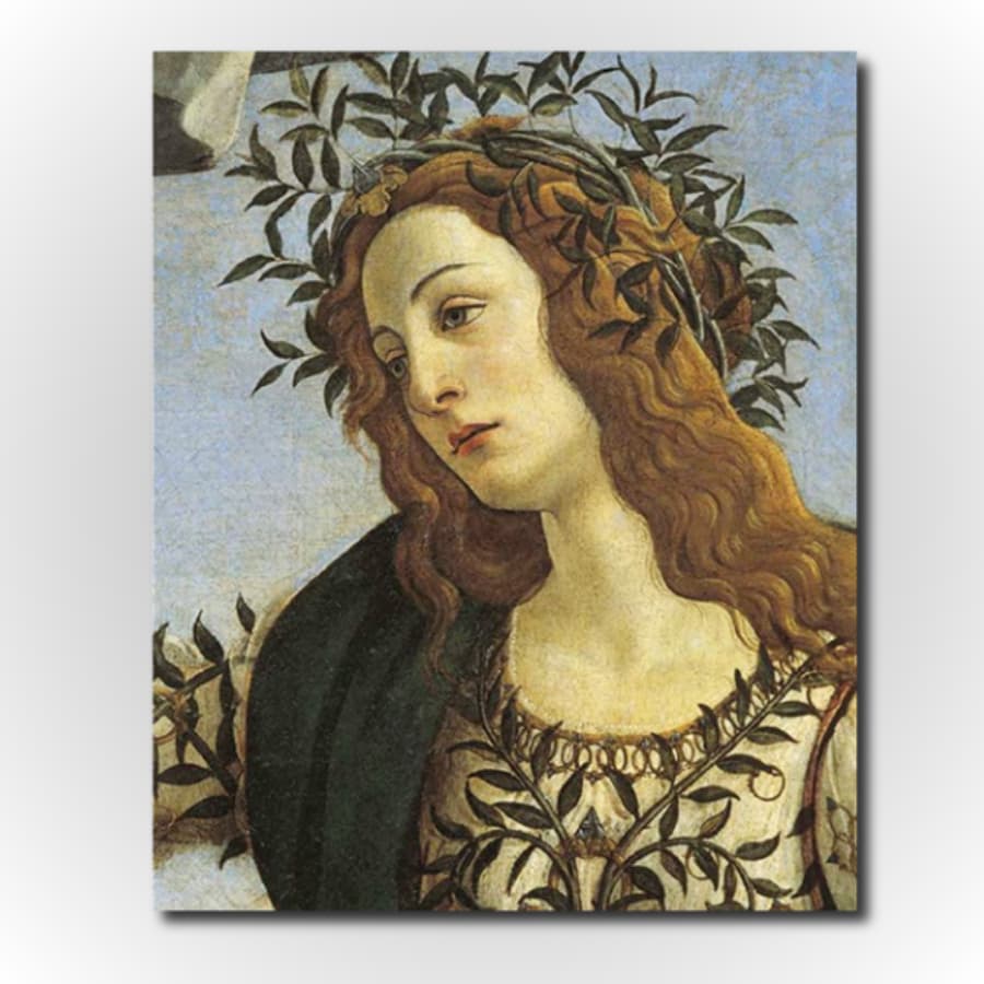 Quadro Tela Acetinada Sandro Boticelli Recorte Rosto Minerva
