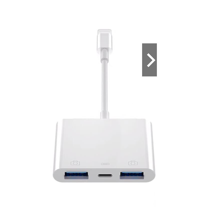 Cabo Adaptador ACCEZZ OTG Para iOS 13 14 15 Iluminação Conector USB Com Porta De Carregamento Mouse De Teclado De Disco U