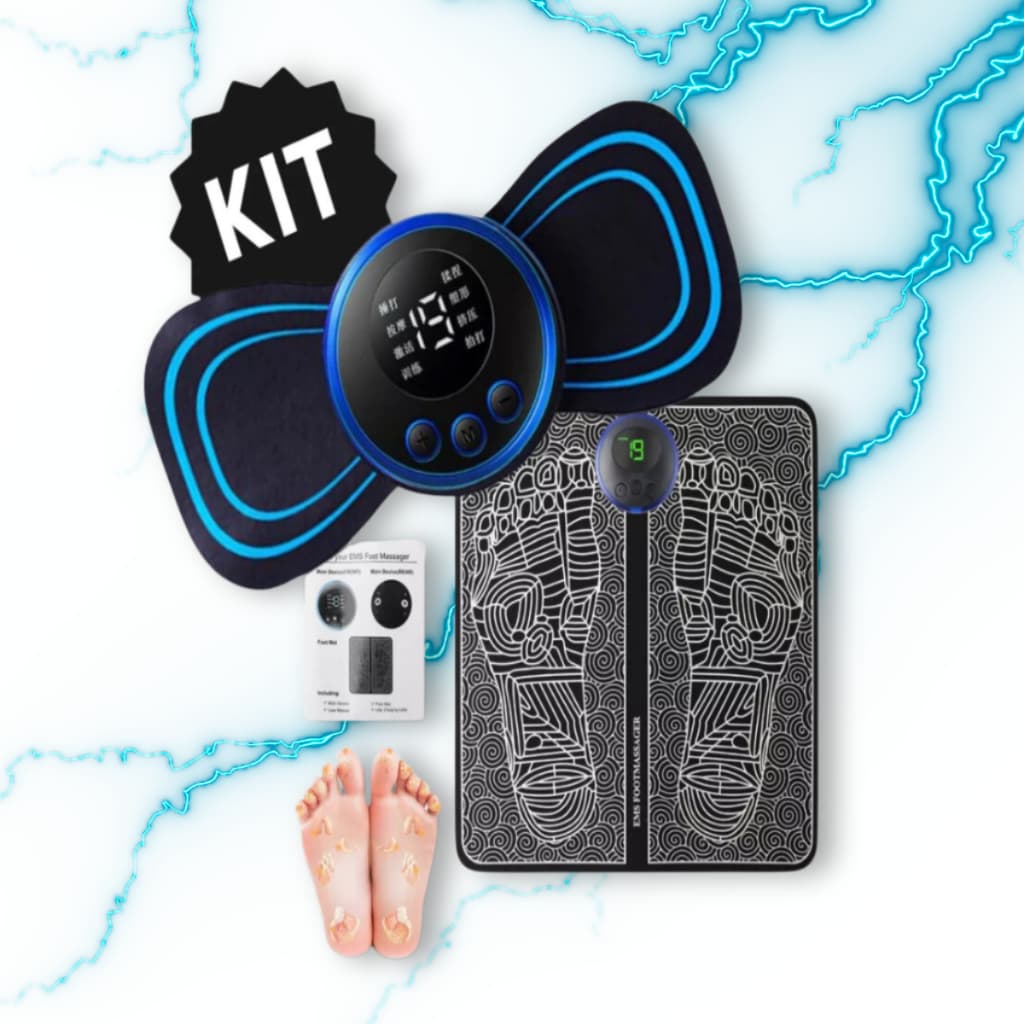 Kit Massageador Elétrico Tapete Massageador e Massageador Cervical pescoço Alivia Dores no Corpo Fisioterapia