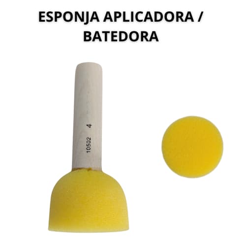 Pincel esponja aplicadora batedora para pintura e aplicações, amarela