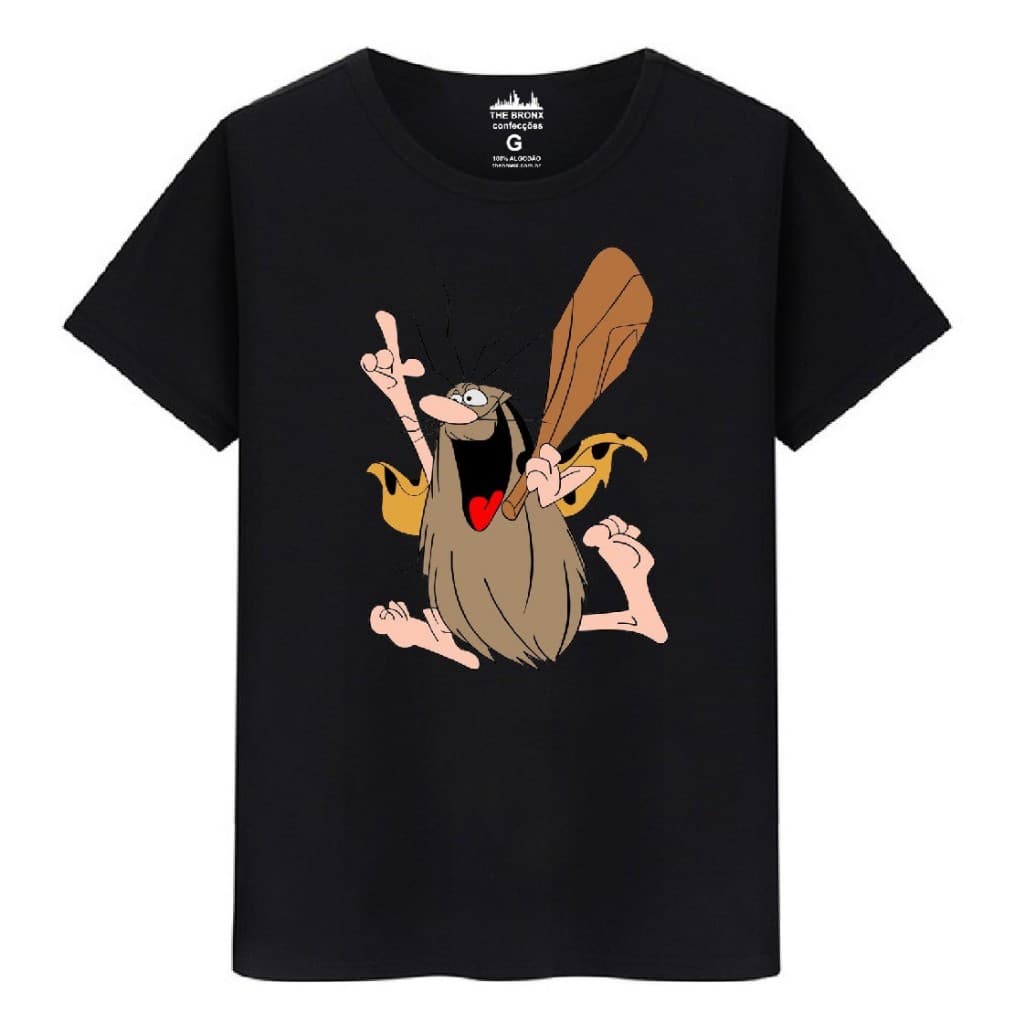 Camiseta Masculina Casual Algodão Tradicional Do Infantil ao Plus Size Capitão Caverna