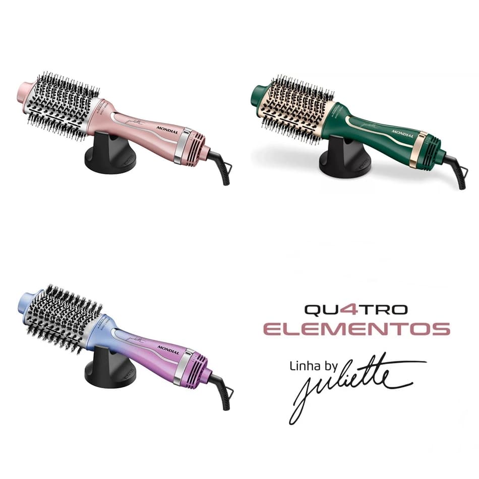 Escova Secadora Alisadora Mondial By Juliette 1200W Qu4tro Elementos Bivolt
