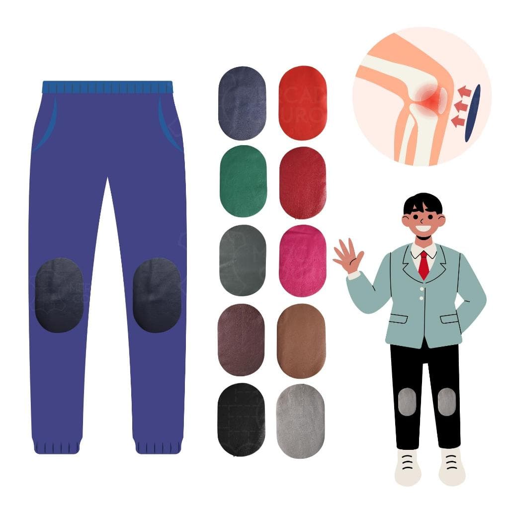 1 Par Joelheiras Em Couro 100% Legitimo Calça Uniforme Infantil