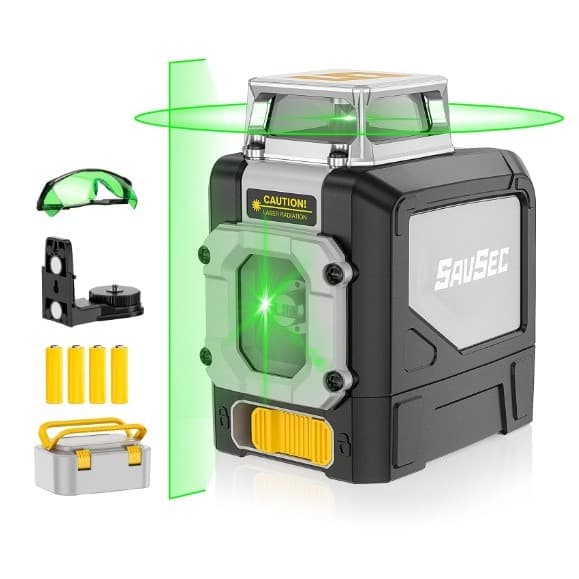 Nível Laser Verde Savsec 5 Linhas 360° Com Estojo Rigido
