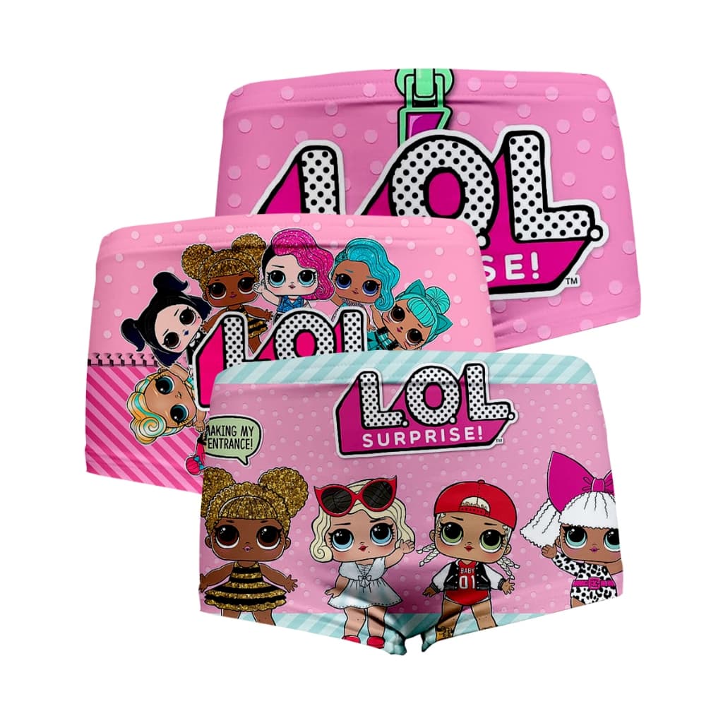 Kit 3 Calcinha Menina Infantil Estampada LOL