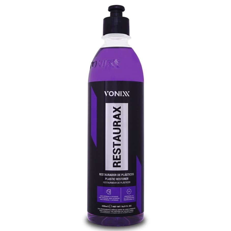 Restaurador Recuperador de  Plásticos Automotivo interno e externo Restaurax Vonixx Original Estética Automotiva 500ML