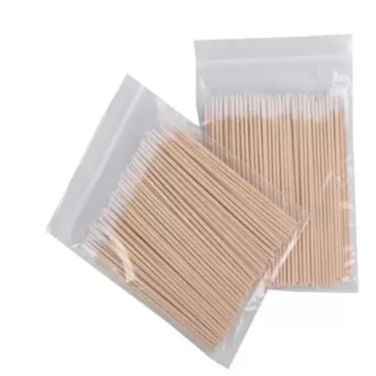 100 Palitos Algodão Limpeza Henna Micro Designer Sobrancelha