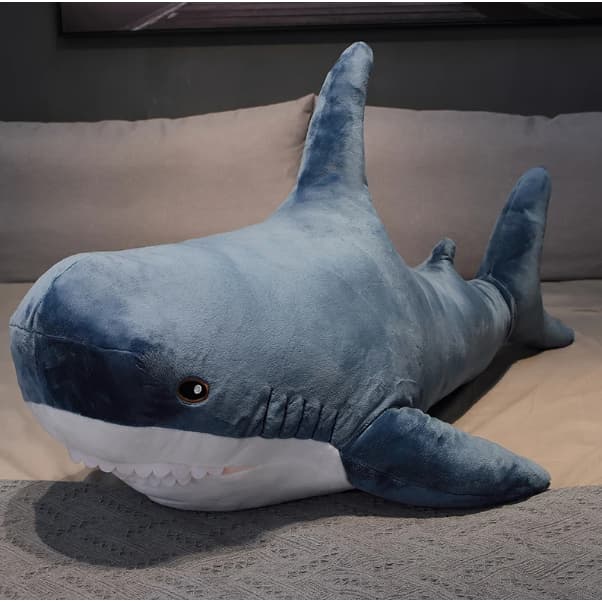 O Maior Tubarão de Pelúcia 150 cm / 120 cm / 90 cm / 50 cm Travesseiro Almofada Gigante Fofo Longo Dorminhoco Dormir Mordida Morder Dentes Brinquedo Crianças Presente Mães Pais Família Presente Natal Namorados Ursinho Filho Filha Menino Menina pelucia