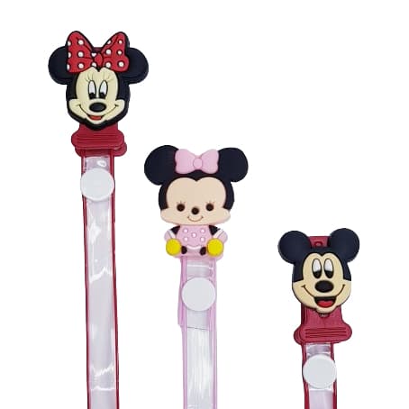 Prendedor de Chupeta MICKEY MINNIE em Silicone / Enfeite emborrachado