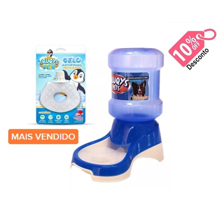 LIQUIDAÇÃO IMPERDIVEL BEBEDOURO Boia Pelo Longo Para Bebedouro Galão 2l - Truqys Pets COR: AZUL Top