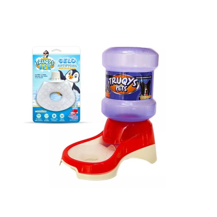 Bebedouro Automático Para Cães Gatos 2l + Boia Para Bebedouro Truqys Pets Ice COR: VERMELHO Top