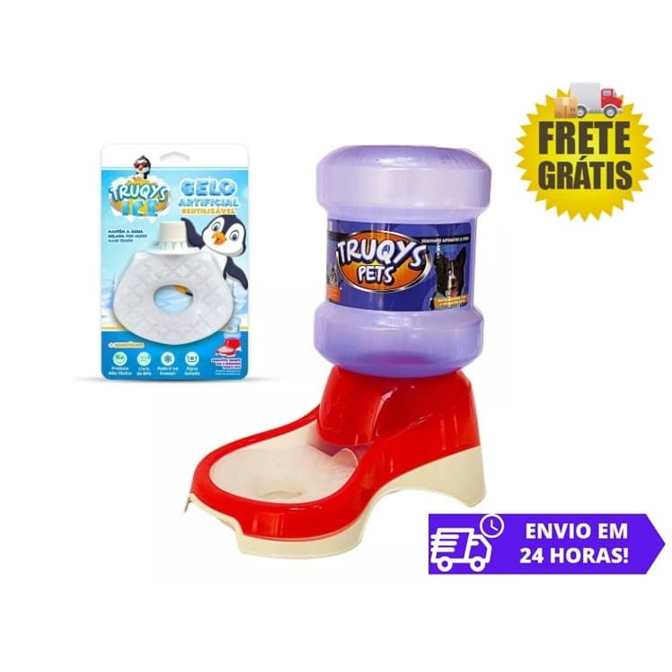 Bebedouro Automático Para Cães Gatos 2l de Água Para Bebedouro Truqys Pets Ice COR: VERMELHO Top