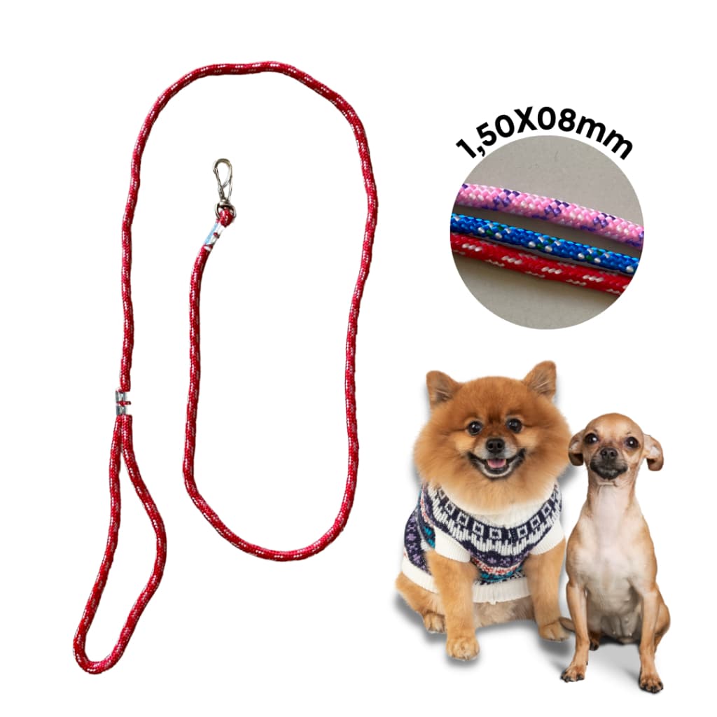 Guia De Corda Roliça SORTIDO para Cachorro Pet  1,50 - 08Mm