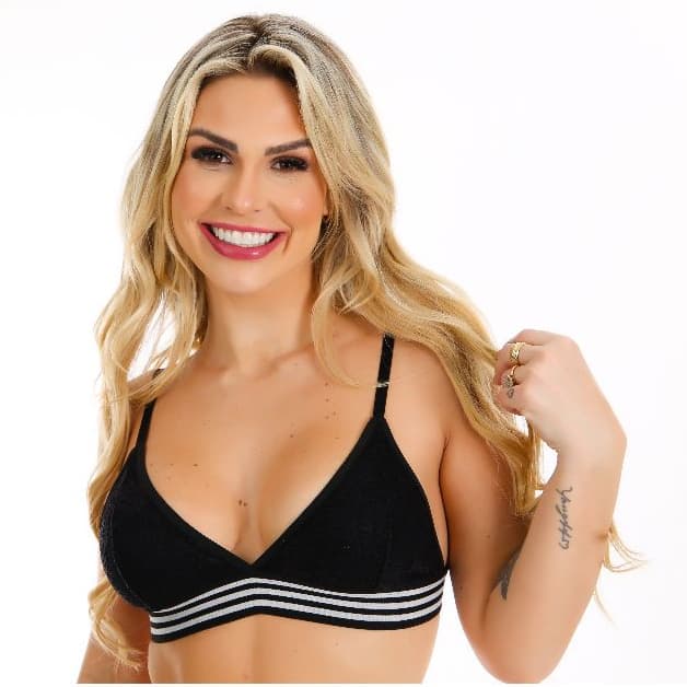 Kit 3 Sutiã Sem Bojo Top de Renda Forrado Academia e Lazer