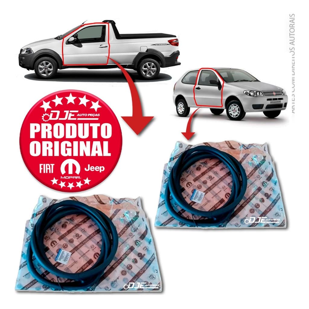 Guarnição borracha de porta fiat strada 2004 a 2020 original fiat mopar