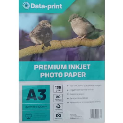 20 Folhas Papel Fotografico Foto À Prova D'água A3 135g