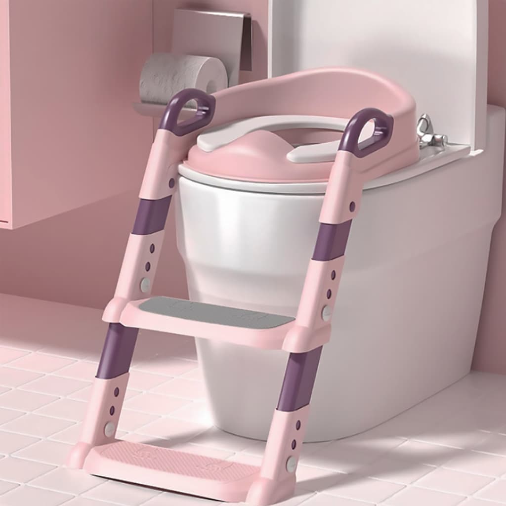Troninho Infantil Com Escadinha Assento Redutor Para Vaso Sanitário Colorido