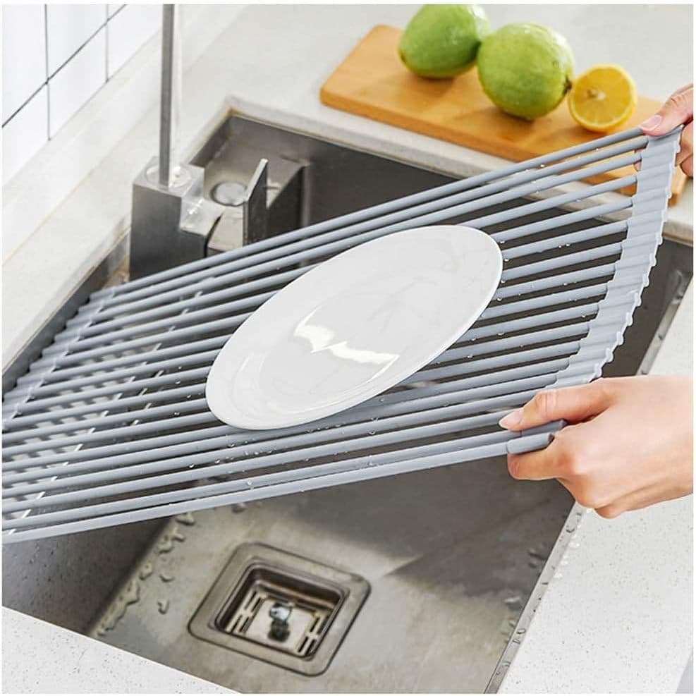 Escorredor Escorredores Multiuso Inox Dobrável Apoio Esteira Louça Louças Pia Flexível Tamanhos Disponíveis Á Escolha